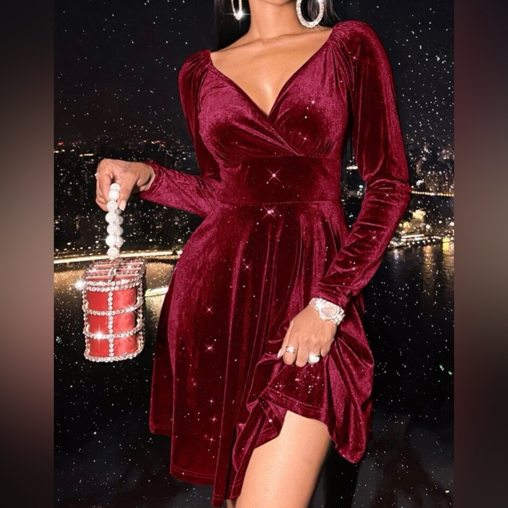 Velvet A-line Dress